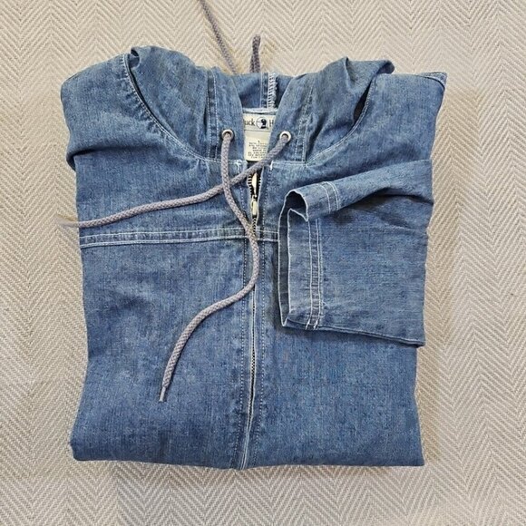 Duck Head Full Zip Hoodie Chore Jacket Women's Size Large Blue Chambray EUC - Picture 13 of 13